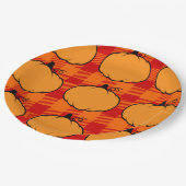Assiettes En Carton Dessin du Citrouille de Thanksgiving (Angle)