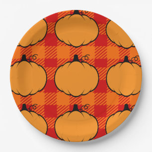 Assiettes En Carton Dessin du Citrouille de Thanksgiving