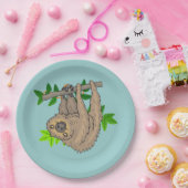 Assiettes En Carton Dessin d'une fentes penchée à l'envers (Fête)