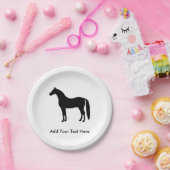 Assiettes En Carton Dessin élégant de silhouette de cheval d'étalon (Fête)