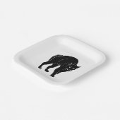 Assiettes En Carton Dessin en silhouette de chat noir à rallonge d'Hal (Angulaire)