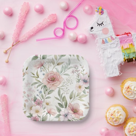 Assiettes En Carton Dessin Motif Fleur Couleur Pastel (Fête)