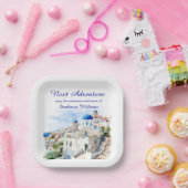 Assiettes En Carton Destination Grèce île Partie de retraite (Fête)