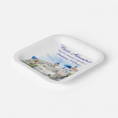 Assiettes En Carton Destination Grèce île Partie de retraite (Angulaire)