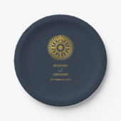 Assiettes En Carton Destination Mariage Passeport Compass Mariage Fave (Devant)
