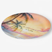 Assiettes En Carton Destination Sunset Beach Wedding (Angle)