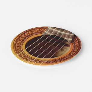 Assiettes En Carton Détail de guitare acoustique