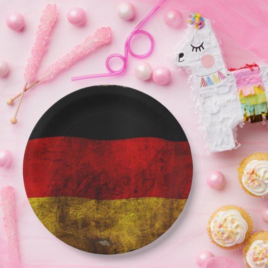 Assiettes En Carton Deutsch Flagge - Vintage... (Fête)