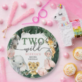 Assiettes En Carton Deux animaux sauvages Safari 2e Plaques papier d'a (Fête)