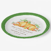 Assiettes En Carton Deux Baby showers jumeaux Citrouille (Angle)