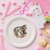 Assiettes En Carton Deux beaux chevaux Boho occidental (Fête)