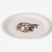 Assiettes En Carton Deux beaux chevaux Boho occidental (Angle)