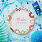 Assiettes En Carton Deux beignets mignons doux 2e plaque de papier d'a (Fête)