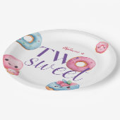 Assiettes En Carton Deux beignets sucrés fête d'anniversaire (Angle)