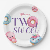 Assiettes En Carton Deux beignets sucrés fête d'anniversaire (Devant)