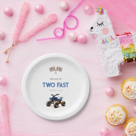 Assiettes En Carton DEUX Bleu Rapide 4 Roue (Fête)