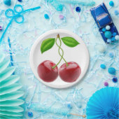 Assiettes En Carton Deux cerises (Fête)