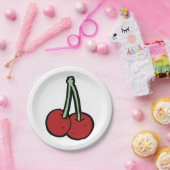 Assiettes En Carton Deux cerises (Fête)