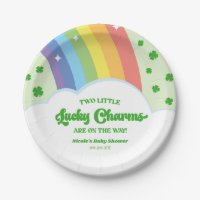 Deux charmes chanceux Baby shower Rainbow Twins