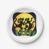 Assiettes En Carton Deux chats noirs (Devant)