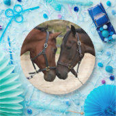 Assiettes En Carton Deux chevaux amour (Fête)