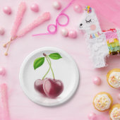 Assiettes En Carton Deux coeurs de cerise (Fête)
