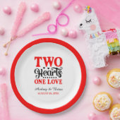 Assiettes En Carton Deux Coeurs Un Amour (Fête)