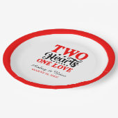 Assiettes En Carton Deux Coeurs Un Amour (Angle)