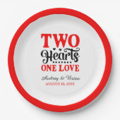 Assiettes En Carton Deux Coeurs Un Amour (Devant)