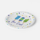 Assiettes En Carton Deux Cool 2e anniversaire bleu vert (Angle)
