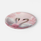 Assiettes En Carton deux cygnes blancs (Angle)