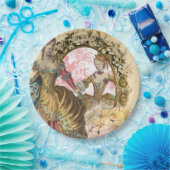 Assiettes En Carton Deux dames françaises et un cadre (Fête)