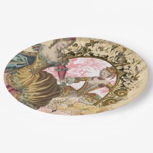 Assiettes En Carton Deux dames françaises et un cadre