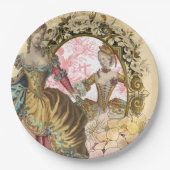 Assiettes En Carton Deux dames françaises et un cadre (Devant)