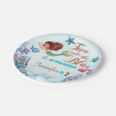 Assiettes En Carton Deux dans le bleu Brown sirène filles 2e anniversa (Angle)