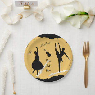 Assiettes En Carton Deux danseuses de ballet et de la musique en coule