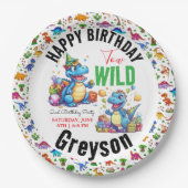 Assiettes En Carton Deux Dino Wild Party Boy Dinosaur 2e anniversaire (Devant)
