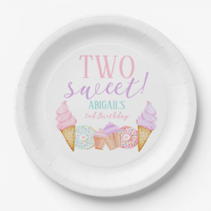 Assiettes En Carton DEUX Douce 2ème Anniversaire