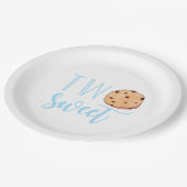 Assiettes En Carton Deux douceurs de lait et biscuits bleu fête d'anni (Angle)