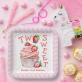 Assiettes En Carton DEUX douceurs ! Fraise rose 2e anniversaire (Fête)