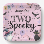 Assiettes En Carton DEUX Éffrayant mignonne Fantôme rose Halloween 2e  (Recto)