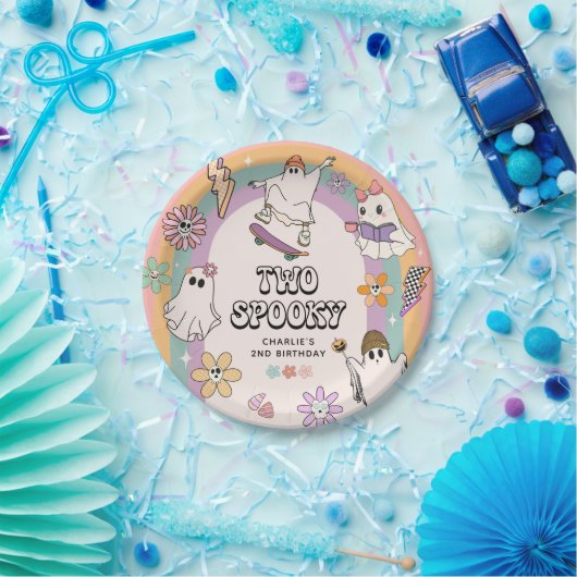 Assiettes En Carton Deux Éffrayant Retro Fun Halloween 2e fête d'anniv (Fête)