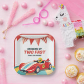 Assiettes En Carton Deux Fast Race Car 2e Anniversaire (Fête)