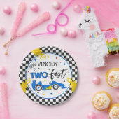 Assiettes En Carton Deux fête d'anniversaire rapide Blue Race Car 2e a (Fête)