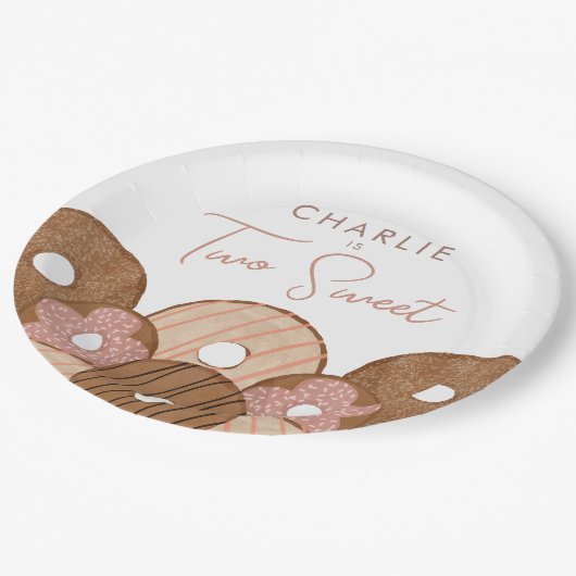 Assiettes En Carton Deux filles douces Donut Anniversaire (Angle)