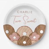 Assiettes En Carton Deux filles douces Donut Anniversaire (Devant)