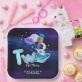 Assiettes En Carton Deux fois la lune Astronaut 2e anniversaire (Fête)