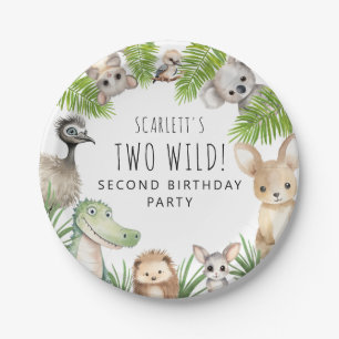 Assiettes En Carton Deux Fous ! Fête d'anniversaire d'animaux australi