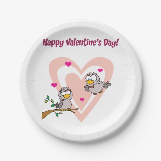 Assiettes En Carton Deux Inséparables (Devant)