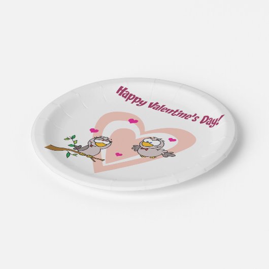 Assiettes En Carton Deux Inséparables (Angle)